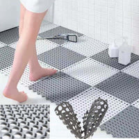 5 Piece Anti Slip Splicing PVC Bathroom Toilet Kitchen Floor Mat Non Slip
