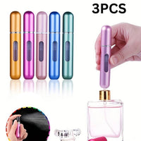 3pc Mini Portable Refillable Perfume Atomizer Bottle - Travel-Sized, Empty