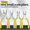 5 Inch Mini Pliers with Pointed Circular Mouth Diagonal Steel Wire Pliers