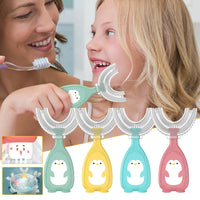 Children U-Shape Toothbrush 360 Thorough Cleansing Toothbrush for Ages 2-12