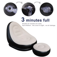 Comfortable Inflatable Sofa Set with Footrest 2pcs Air Lounge Chairs for