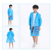 Kids Children Raincoat Rainsuit Long Hoodie Cover Waterproof Rain Poncho