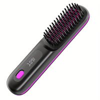 Cordless Hair Straightener Brush, Rapid Heating, Hot Comb Hair Straightener