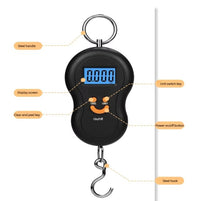 50kg 10g Portable Mini Digital Hand Held Fish Hook Hanging Scale Electronic