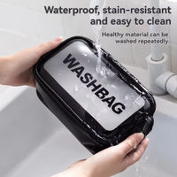 3pcs Portable Travel Wash Bag Female Transparent Waterproof Makeup Storage