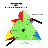 3x3x3 Triangle Pyramid Speed Magic Square Professional Magic Game Colorful