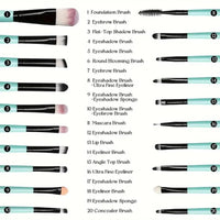 20pcs Premium Makeup Brush Set - Professional Eye, Foundation, Powder