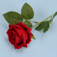 Artificial Rose Flower Red Silk Roses with Stem Wedding Party Home