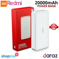 Xiaomi Redmi White 20000mAh Power Bank 18w Portable Charger 2 USB Port
