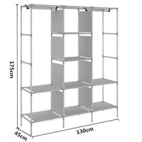 3 Door Portable Folding Wardrobe Cupboard