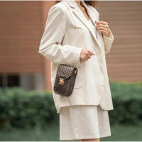 Fashion Female Shoulder Bag Retro Small Polka Embroidered Solid Color Chain