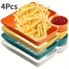 4pcs Plastic Serving Platter Set, Potato Chip Plate, Sturdy Snack Plate