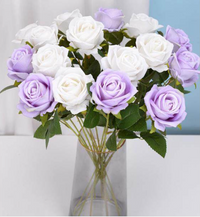 Artificial Rose Flower Red Silk Roses with Stem Wedding Party Home