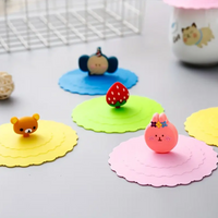 3 Pcs Silicone Drink Cup Lids 10cm Creative Round Mug Cover Reusable Anti