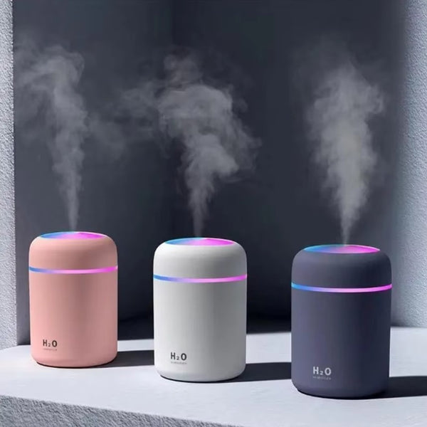 Portable LED Light Mini 300ml H2o Spray Mist Humidifier Double Wet Aroma
