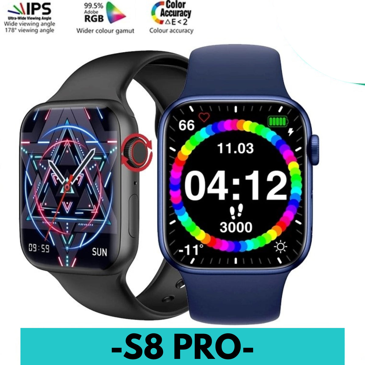 S8 Pro Series 8 Smart Watch 1.75 Inches 2.5d Curved Full Touch Screen