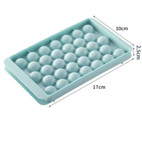 1pc Premium Plastic Ice Cube Tray 33-Cavity Round Diamond Design Food-Grade