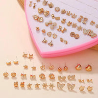Design Random 36 Pairs/Lot Lovely Mini Earing Cute Snowflakes Cat Butterfly