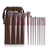 13pcs Makeup Brush Set with Storage Bag Makeup Sponge Soft Fur Eye Shadow