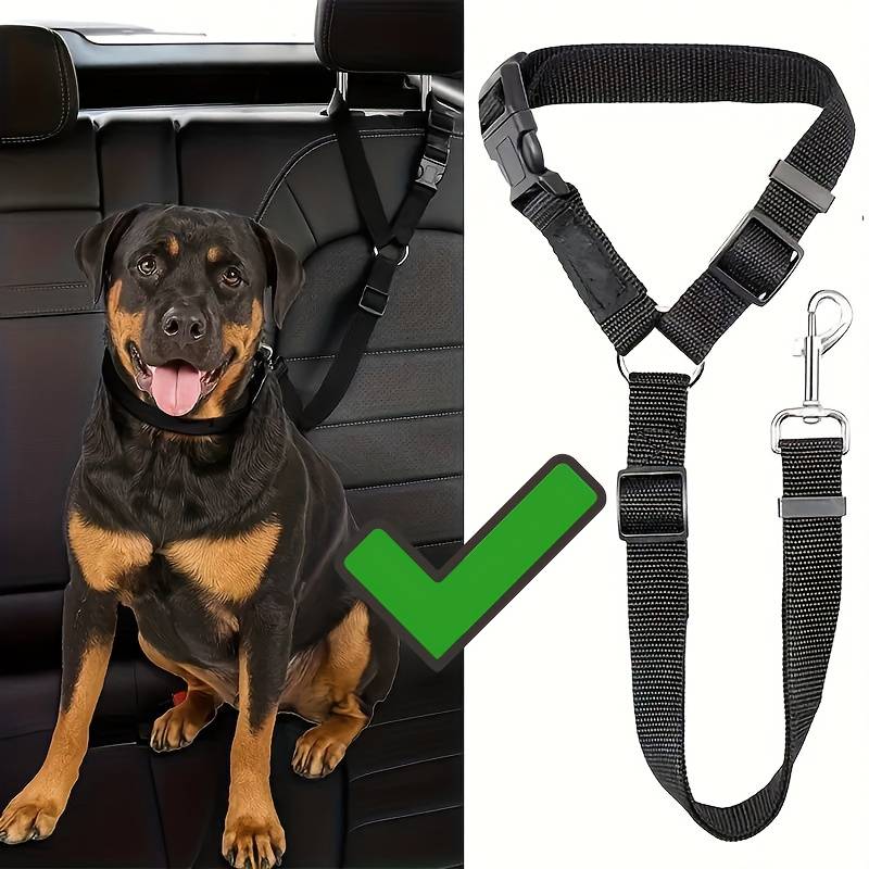 Car Dog Seat Belt and Pet Leash Rope Adjustable Harness Seatbelt Lead
