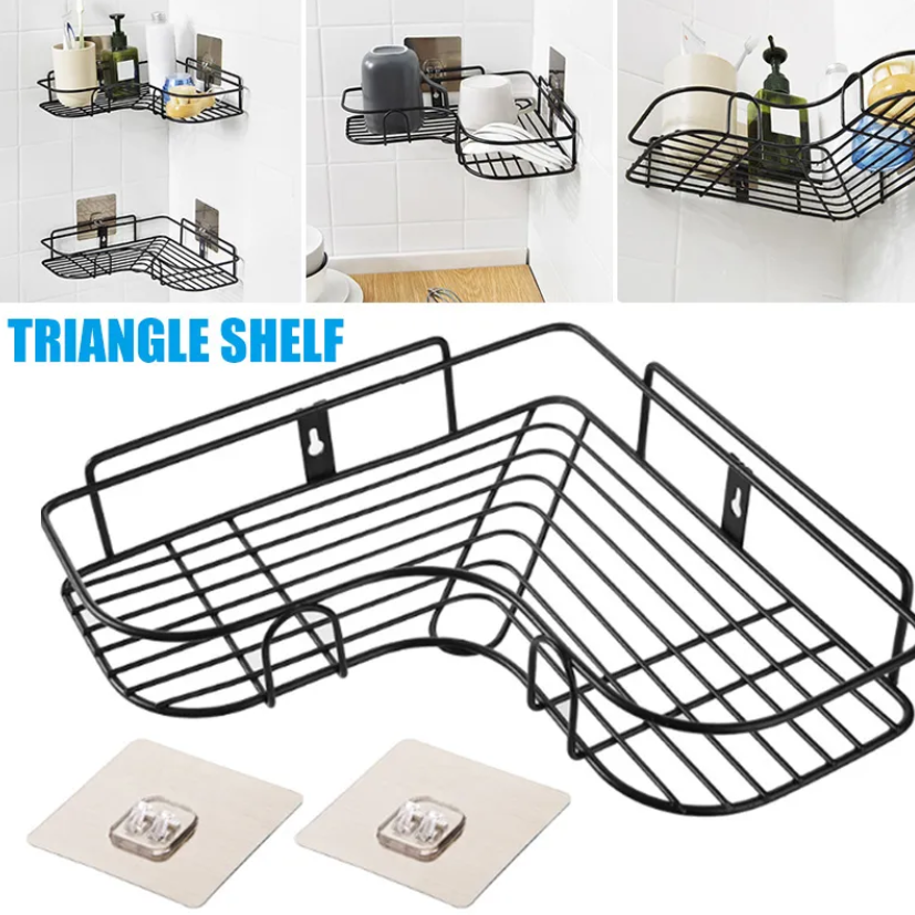 Multipurpose Kitchen Bathroom Corner Shelf Wall Mount Storage Rack Bathroom