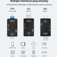 6 in 1 Memory Card Reader with USB 3.0 Type C/USB/Micro Usb/tf/sd Memory