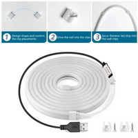Lqhzmyy RGB Neon Light Strip with 24-Key Touchscreen Remote - USB-Powered