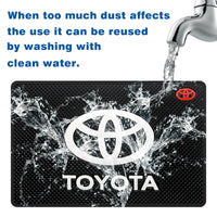 Car Logo Anti Slip Mat Phone Holder - Toyota Red White Wording
