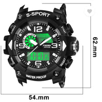 Sport Watch Waterproof S-Sport Watch 4 Colours Piaoma Dual Time