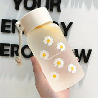1pc 550ml/18.6oz Small Daisy Transparent Plastic Water Bottle Creative