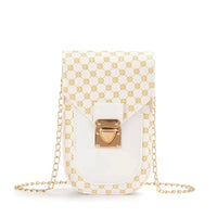 Fashion Female Shoulder Bag Retro Small Polka Embroidered Solid Color Chain