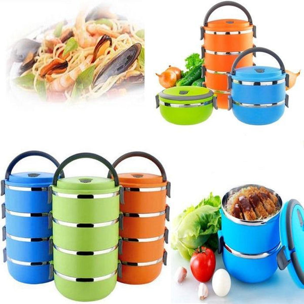 4 Layer Lunch Box - Easily Convert to 3 Layer 2 Layer or Single Layer