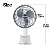 3-speed 360 Rotating USB Rechargeable Wireless Electric Portable Clip Fan