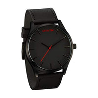 Mvmt Men Analog Wrist Watch with Artificial Leather Belt - Black