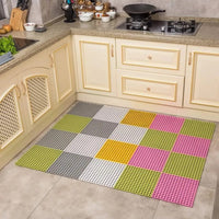 5 Piece Anti Slip Splicing PVC Bathroom Toilet Kitchen Floor Mat Non Slip