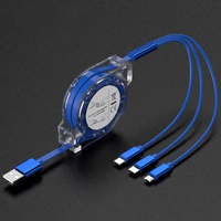 Binboom 3-in-1 Retractable Multi Fast Charger Cable with Type