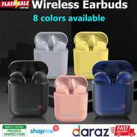 I12 Wireless Earphone Bluetooth 5.0 Macaron Touch Earbuds with Mic Charging
