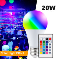 9w LED RGB Bulb Screw Type E27 with 16 Colors Adjustable + Remote