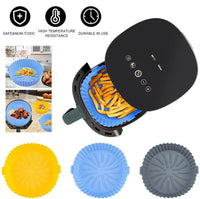 Air Fryer Tray Oven Baking Tray Fried Basket Mat AirFryer Silicone Pot Round