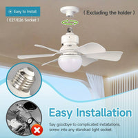 Ceiling Fans with Lights and Remote, 40w E27 Socket Fan Light, Quiet Ceiling