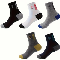 Pack of 5 Comfortable & Soft Men's Mid-Calf Socks, Trendy Casual and Sports
