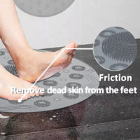 Round Silicone Non-Slip Bathroom Mat, Safety Shower Mat, Massage Mat, Floor