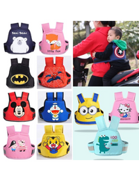 Kids Safety Belt for Two Wheeler with Reflective Strips, Portable Seat Belt