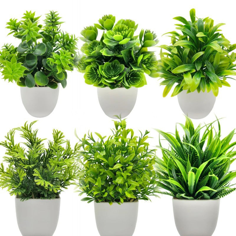 Artificial Plants with Plastics Pots Perfect Greenery for Home