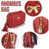 2025 Fashion Female Shoulder Bag Rhombus Embroidered Solid Color Chain Women