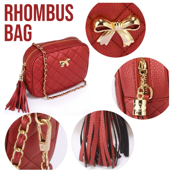 2025 Fashion Female Shoulder Bag Rhombus Embroidered Solid Color Chain Women