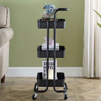 3 Tier Multifunction Storage Trolley Rack Office Shelves Home Kitchen Rack