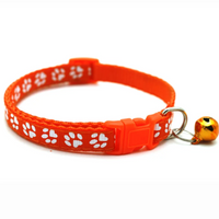 Cute Paw Design Cat Collar with Bell and Cat Belt - Adorable Accessory for