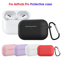 Airpods Pro 4 Case Pouch Silicone Soft + Hook Pouch in Black Red Brown Green