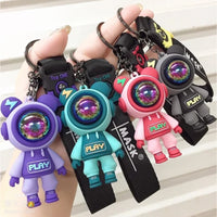 Lightning Bear Keychain Fashion Cartoon Cute Astronaut Bear Doll Bag Pendant